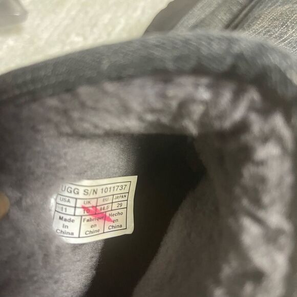 UGG  Men’s Denim Charcoal Gray slip on Ankle Boots fur lining  SZ11 main image 9